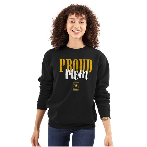 US Army Proud Mom Military Logo Women Crewneck Sweatshirt Brisco Brands S