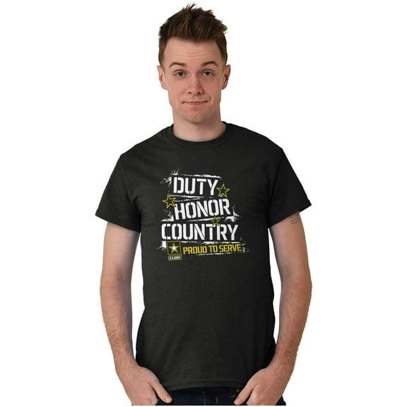US Army Proud to Serve Duty Honor Men's Graphic T Shirt Tees Brisco Brands S