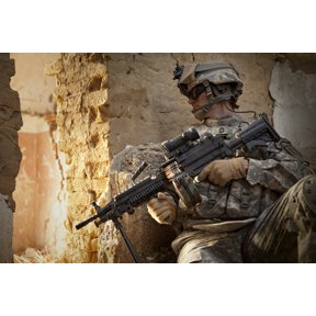 US Army Ranger in Afghanistan combat scene Canvas Art - Tom WeberStocktrek Images (35 x 24)