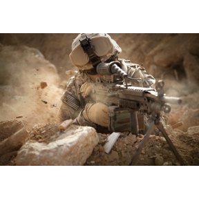 US Army Ranger in Afghanistan combat scene Canvas Art - Tom WeberStocktrek Images (35 x 24)