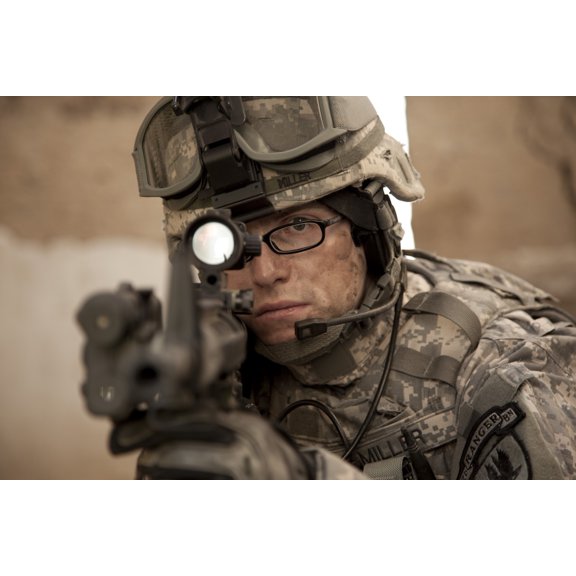 US Army Ranger in Afghanistan combat scene Canvas Art - Tom WeberStocktrek Images (35 x 24)