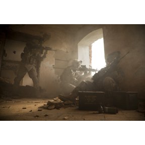 US Army Rangers in Afghanistan combat scene Canvas Art - Tom WeberStocktrek Images (35 x 24)