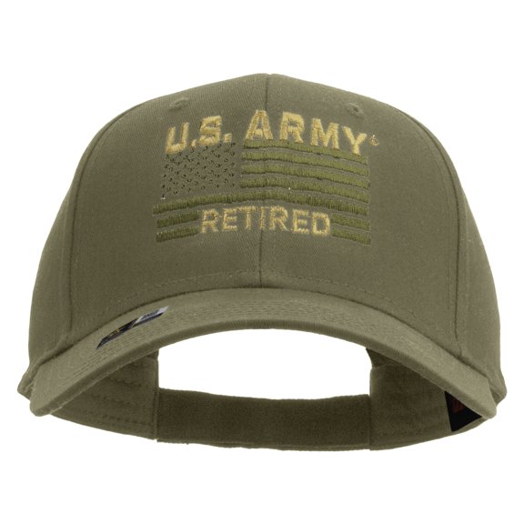 US Army Retired Embroidered Low Profile Cotton Twill Cap - Khaki OSFM