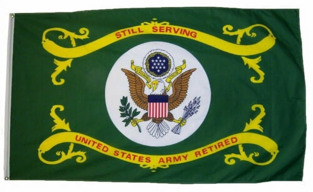 US-Armee Flagge 3x5 Fuß – Mit Grünem Emblem, Knallige Farben, USA Militär