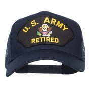 US Army Retired Logo Patched Mesh Cap - Navy OSFM