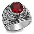 thumbnail image 1 of US Army Ring for Men and Women Unisex Stainless Steel Military Patriotic Ring in Silver with Red Stone, 1 of 11