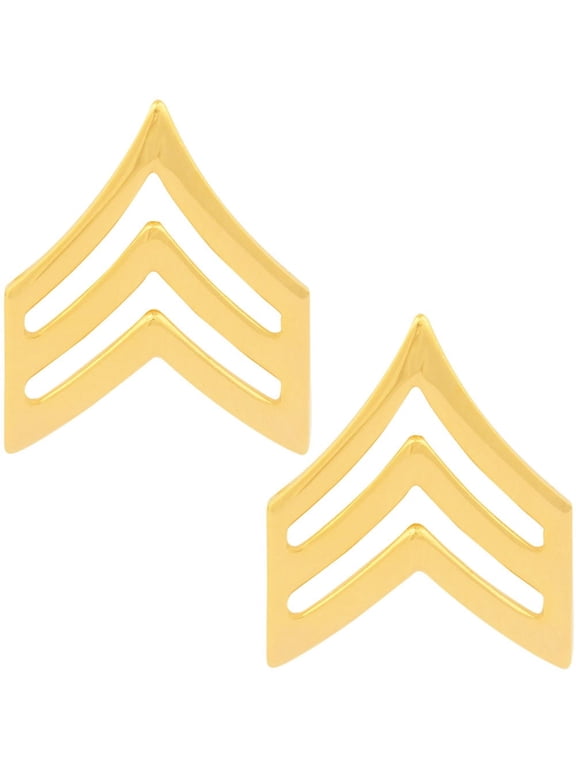 US Army Sergeant Rank E5 SGT 22k Gold Plated Pin On