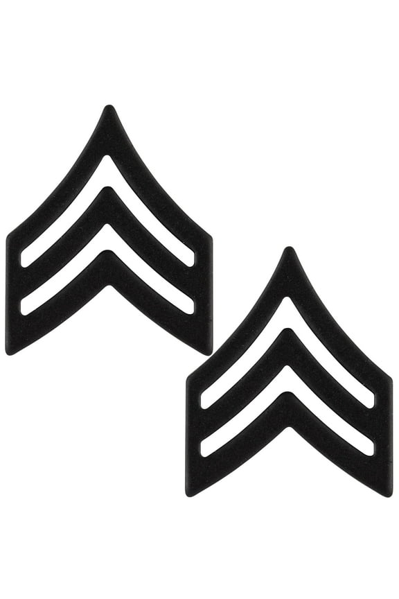 US Army Sergeant Rank Subdued Black Metal Pin