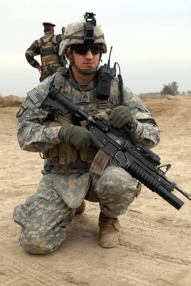 US Army Sergeant provides security Canvas Art - Stocktrek Images (23 x 34)