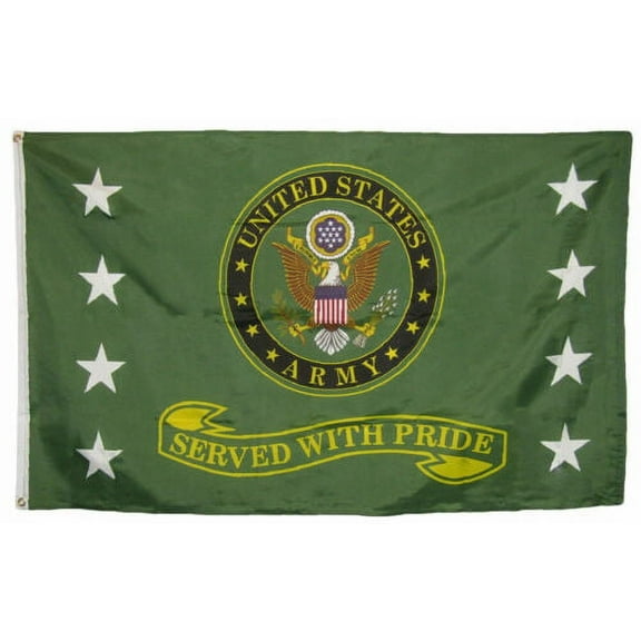 US Army Served With Pride Flag 3x5 ft USA Vet Veteran Retired Military Service