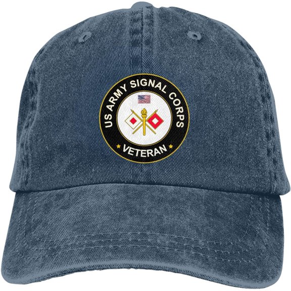 US Army Signal Corps Veteran Dad Hat Baseball Unisex Baseball Adjustable Washed Cap