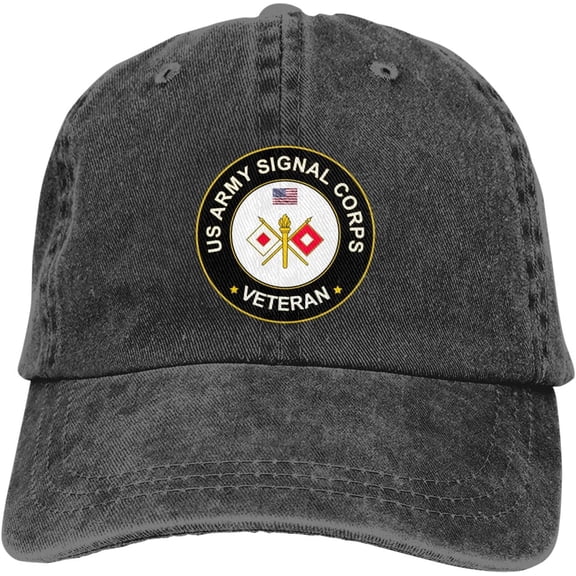 US Army Signal Corps Veteran Dad Hat Baseball Unisex Baseball Adjustable Washed Cap