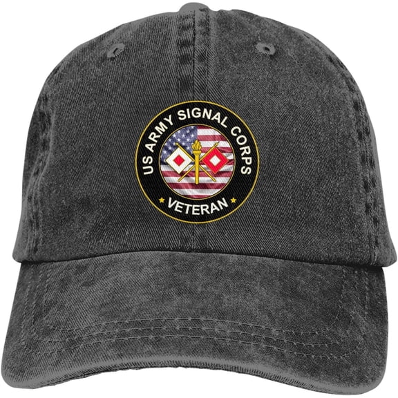 US Army Signal Corps Veteran Dad Hat Baseball Unisex Baseball Adjustable Washed Cap