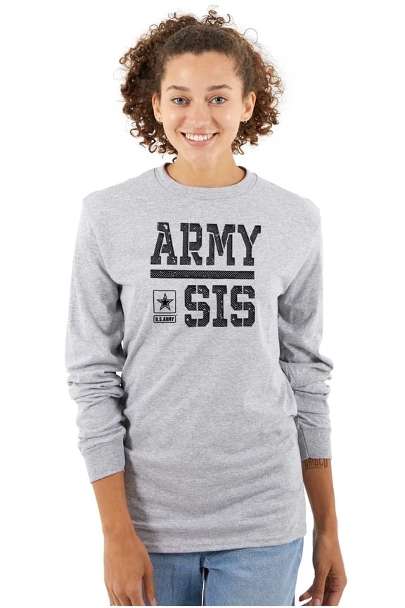 US Army Sis Military Star Logo Women Plus Size Long Sleeve Graphic Tee Brisco Brands 3X