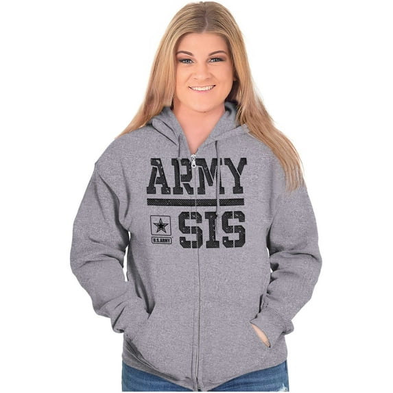US Army Sis Military Star Logo Women Plus Size Zipper Hoodie Brisco Brands 2X