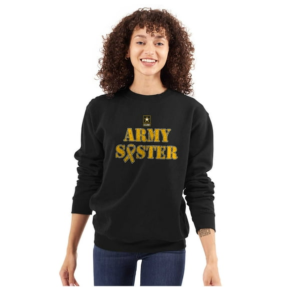 US Army Sister Military Logo Ribbon Women Crewneck Sweatshirt Brisco Brands S