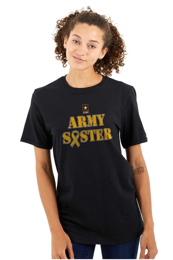 US Army Sister Military Logo Ribbon Women's Graphic T Shirt Tees Brisco Brands S
