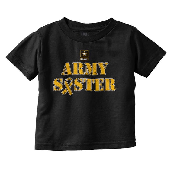 US Army Sister Military Logo Ribbon Youth T Shirt Tee Girls Infant Toddler Brisco Brands 12M