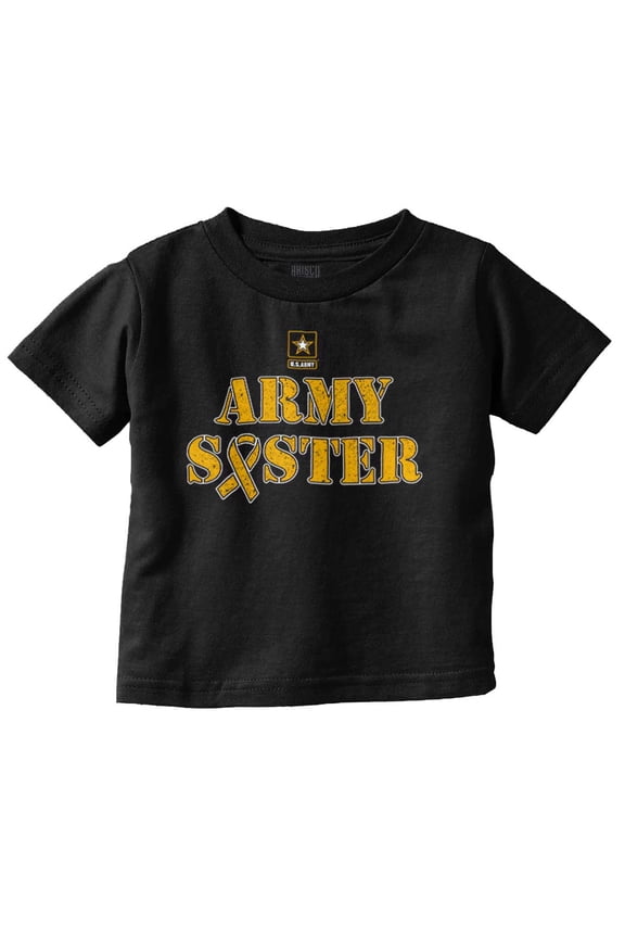 US Army Sister Military Logo Ribbon Youth T Shirt Tee Girls Infant Toddler Brisco Brands 12M