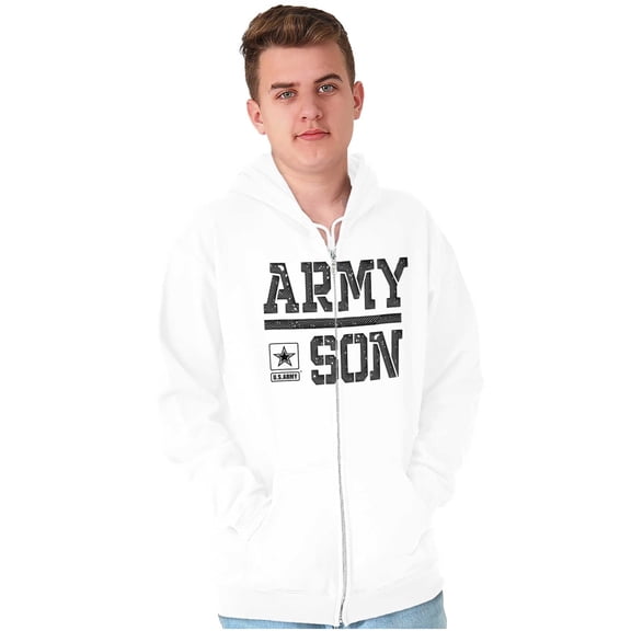 US Army Son Military Star Logo Zip Hoodie Sweatshirt Men Brisco Brands M