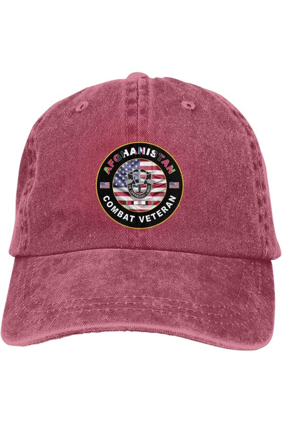 US Army Special Forces Afghanistan Combat Veteran Dad Hat Baseball Unisex Baseball Adjustable Washed Cap