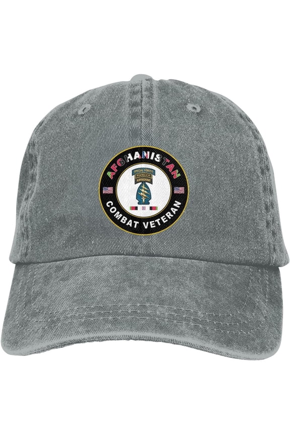 US Army Special Forces Afghanistan Combat Veteran Dad Hat Baseball Unisex Baseball Adjustable Washed Cap