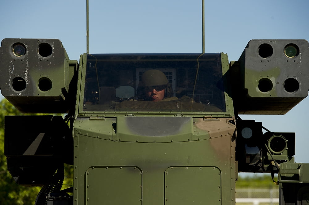 US Army Specialist operates an Avenger missile system Canvas Art - Stocktrek Images (35 x 23)
