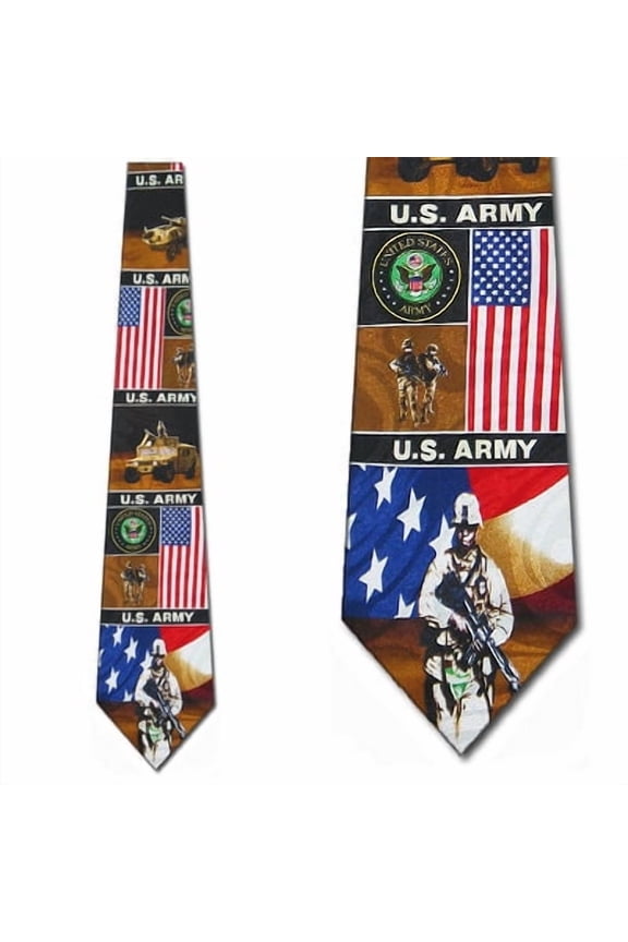 US Army Squares (Black) Necktie Mens Tie