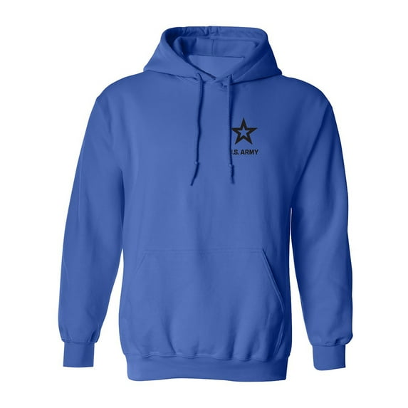 US Army Star Black Ink Left ChestAdult Hooded Sweatshirt