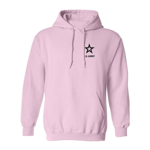 US Army Star Black Ink Left ChestAdult Hooded Sweatshirt