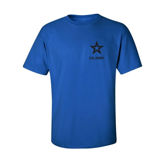 US Army Star Black Ink Left ChestAdult Short Sleeve T-shirt