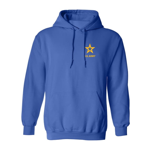 US Army Star Gold Ink Left Chest Adult Hooded Sweatshirt