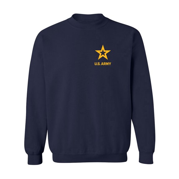 US Army Star Gold Ink Left Chest Crewneck Sweatshirt