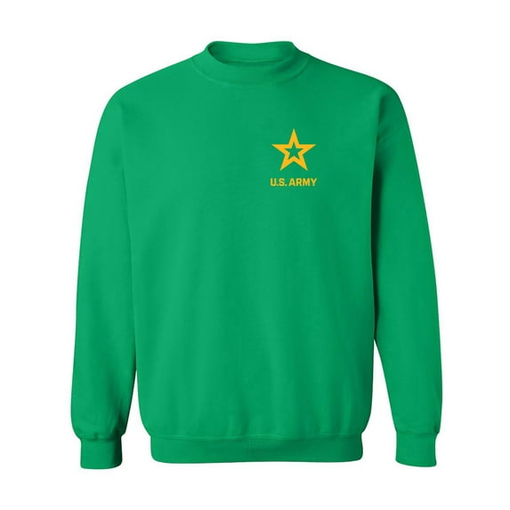 US Army Star Gold Ink Left Chest Crewneck Sweatshirt
