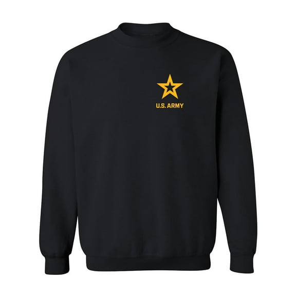 US Army Star Gold Ink Left Chest Crewneck Sweatshirt