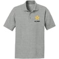 thumbnail image 1 of US Army Star Logo Black Chest Print Textured Polo Shirt, XL Grey, 1 of 2