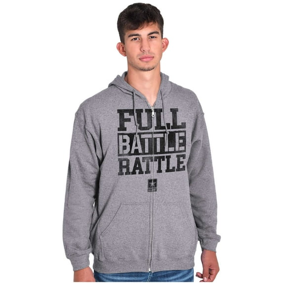 US Army Star Logo Full Battle Rattle Unisex Plus Size Zip Hoodie Brisco Brands 4X