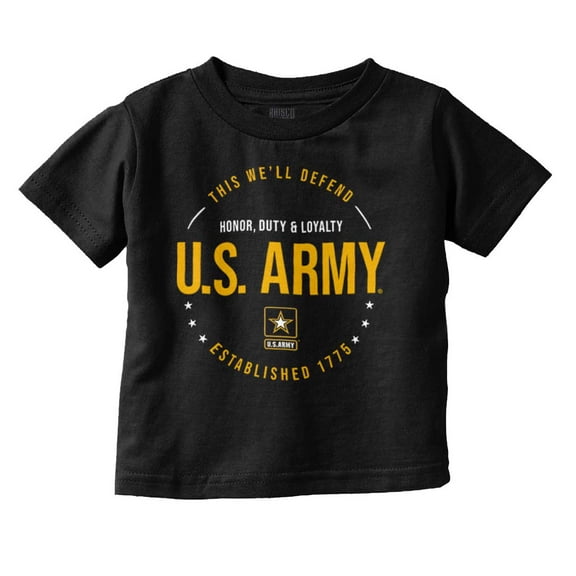 US Army Star Logo Honor Duty Loyalty Toddler Boy Girl T Shirt Infant Toddler Brisco Brands 12M