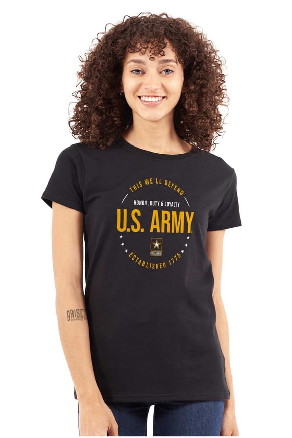 US Army Star Logo Honor Duty Loyalty Women's T Shirt Ladies Tee Brisco Brands S