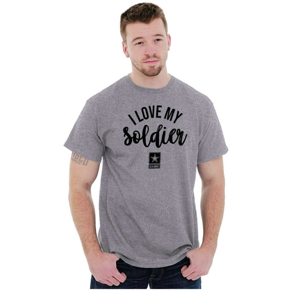 US Army Star Logo I Love My Soldier Men's Graphic T Shirt Tees Brisco Brands M