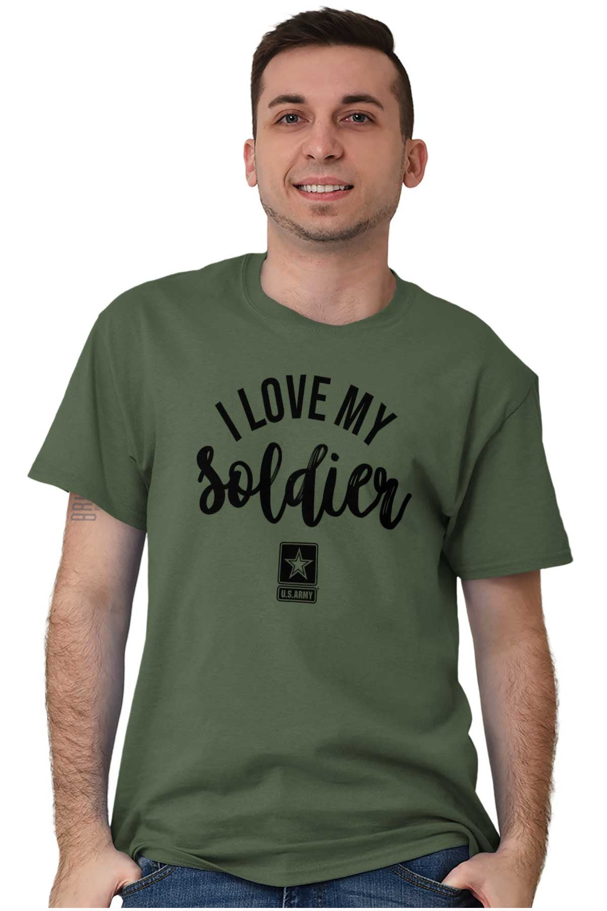 US Army Star Logo I Love My Soldier Men's Graphic T Shirt Tees Brisco ...