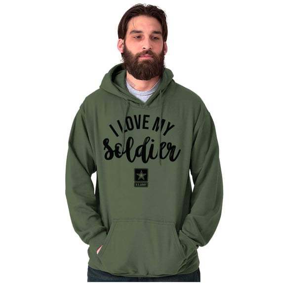 US Army Star Logo I Love My Soldier Unisex Plus Size Hoodie Brisco Brands 2X