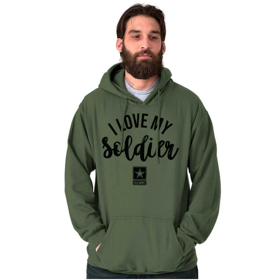 US Army Star Logo I Love My Soldier Unisex Plus Size Hoodie Brisco Brands 4X