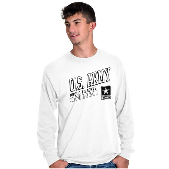 US Army Star Logo Proud to Serve Long Sleeve TShirt Men Women Brisco Brands M