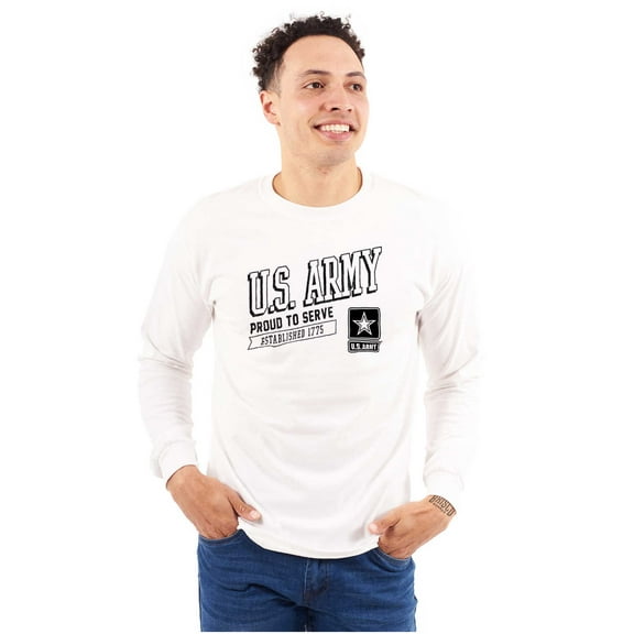 US Army Star Logo Proud to Serve Long Sleeve TShirt Men Women Brisco Brands S