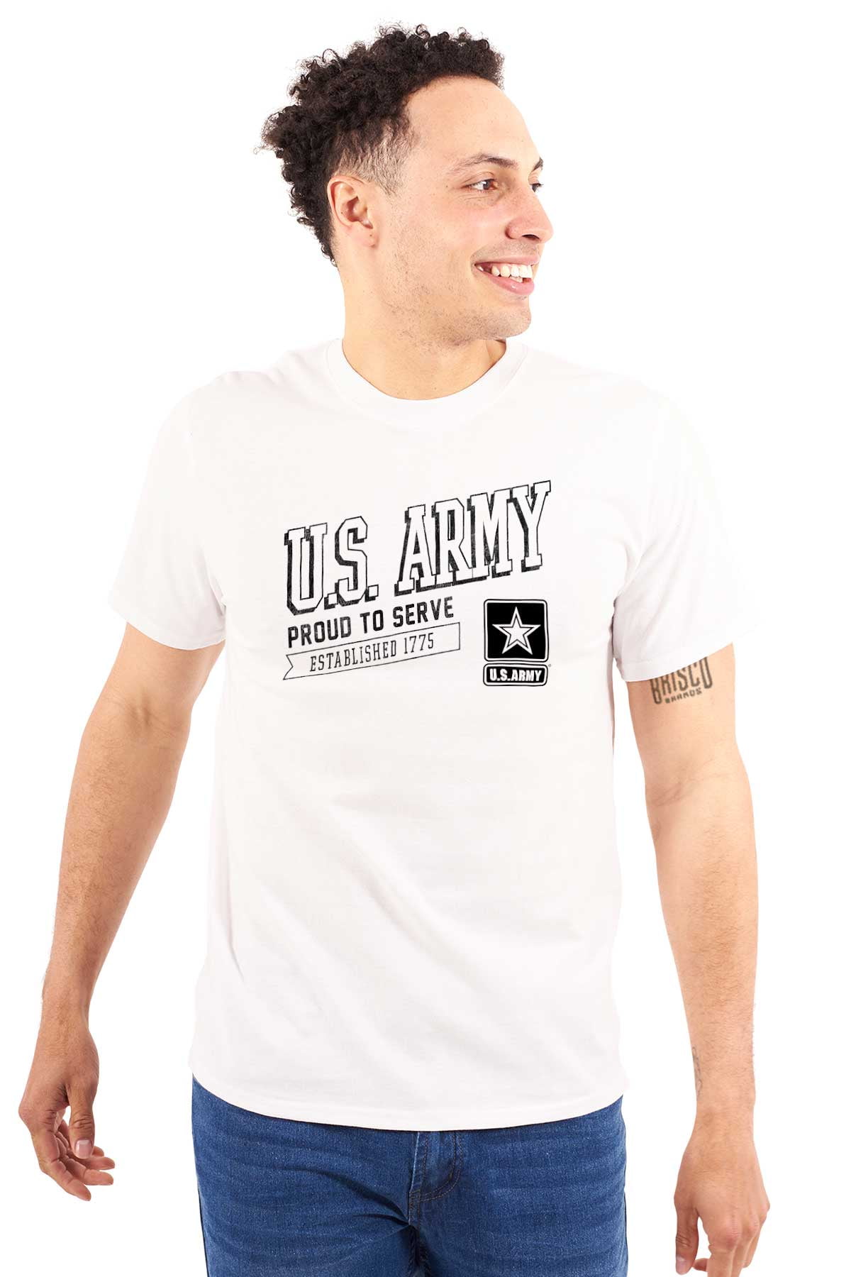 US Army Star Logo Proud to Serve Men's Graphic T Shirt Tees Brisco ...