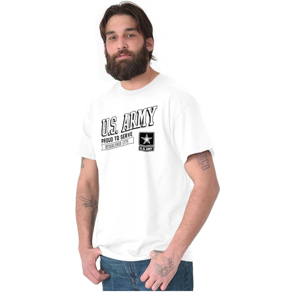 US Army Star Logo Proud to Serve Men's Graphic T Shirt Tees Brisco Brands L
