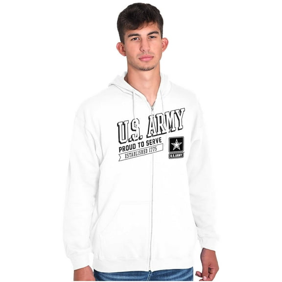 US Army Star Logo Proud to Serve Unisex Plus Size Zip Hoodie Brisco Brands 2X