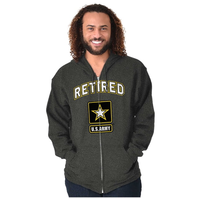 US Army Star Logo Retired Military Zip Up Hoodie Men's Women's Brisco ...