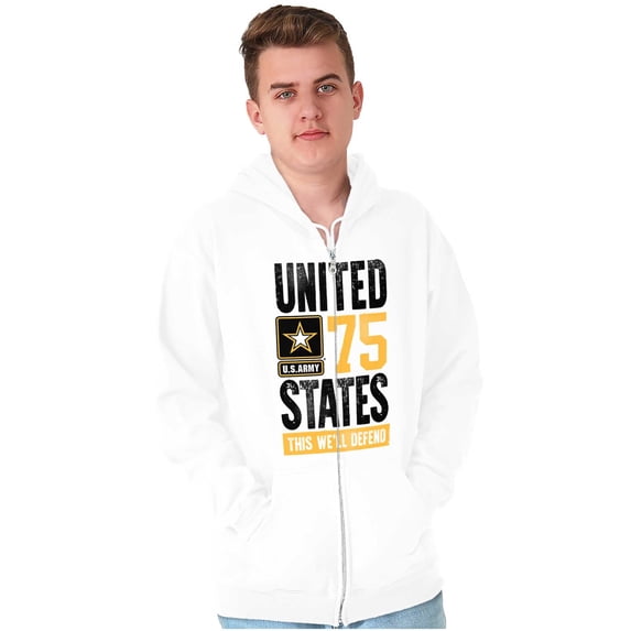 US Army Star Logo Retired Military Zip Up Hoodie Men's Women's Brisco Brands X